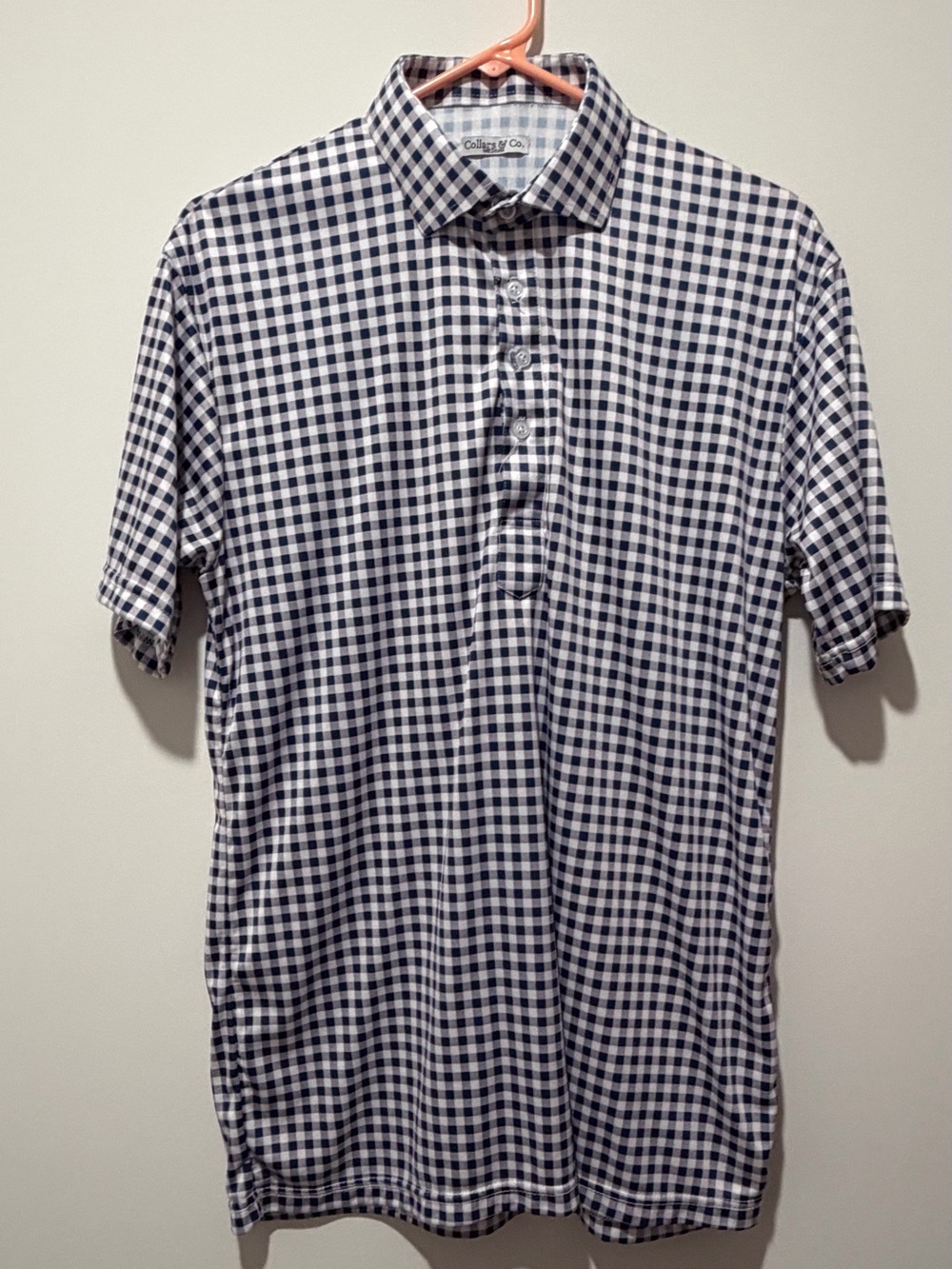 Collars & Co. Navy Blue Polo Dress Shirt - Men's